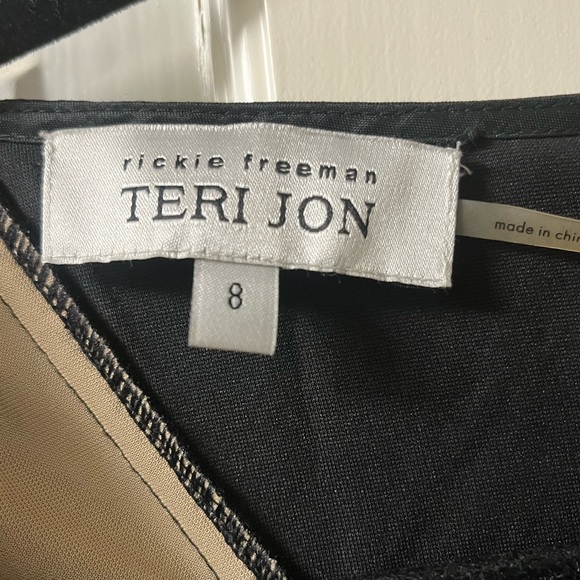 Rickie Freeman for Teri Jon dress, black with nude , size 8 - Picture 2 of 4